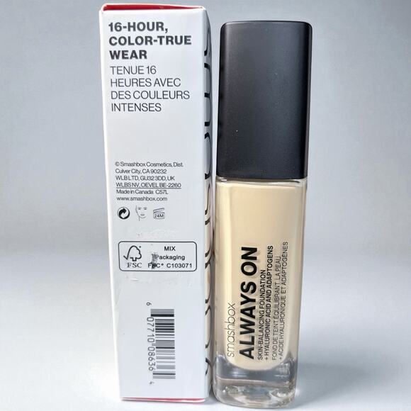 Smashbox Always On Skin-Balancing Foundation F10-W 1 fl oz New In Box - Picture 4 of 7